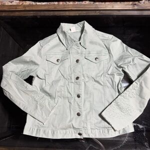 Skye's the Limit Mint Green Jean Jacket NWOT!